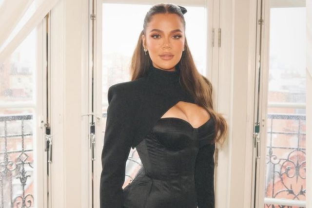 white christmas dresses Black Khloe Kardashian Sheer Bodice Dress High Slit Prom Red Carpet Ce –  Hoprom