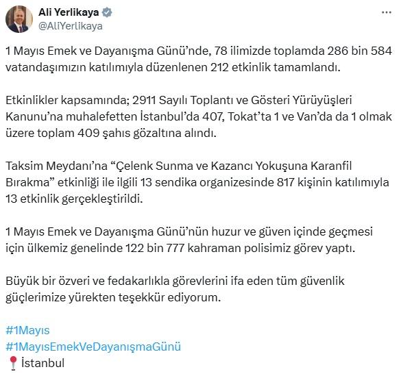 409 people were detained during the events on May 1st