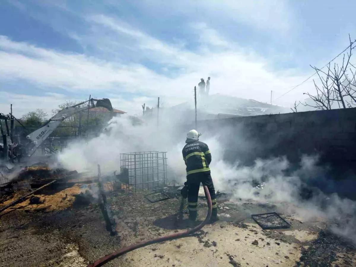 Edirne'de Samanlıkta Çıkan Yangın Eve Sıçradı