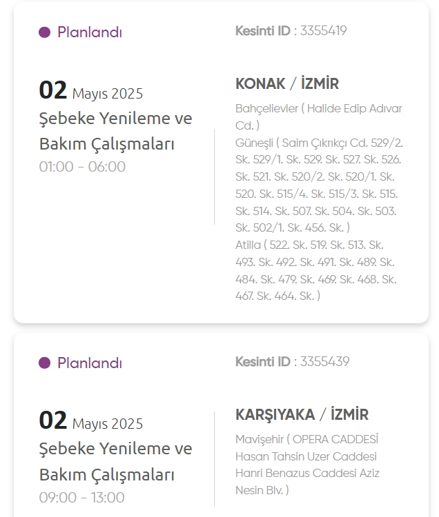 İzmir GEDİZ elektrik kesintisi! 1-2 Mayıs İzmir'de elektrik kesintisi ne zaman bitecek, elektrikler ne zaman gelecek?