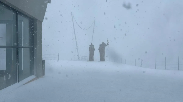 Snowfall Started on Kemer's Tahtalı Mountain
