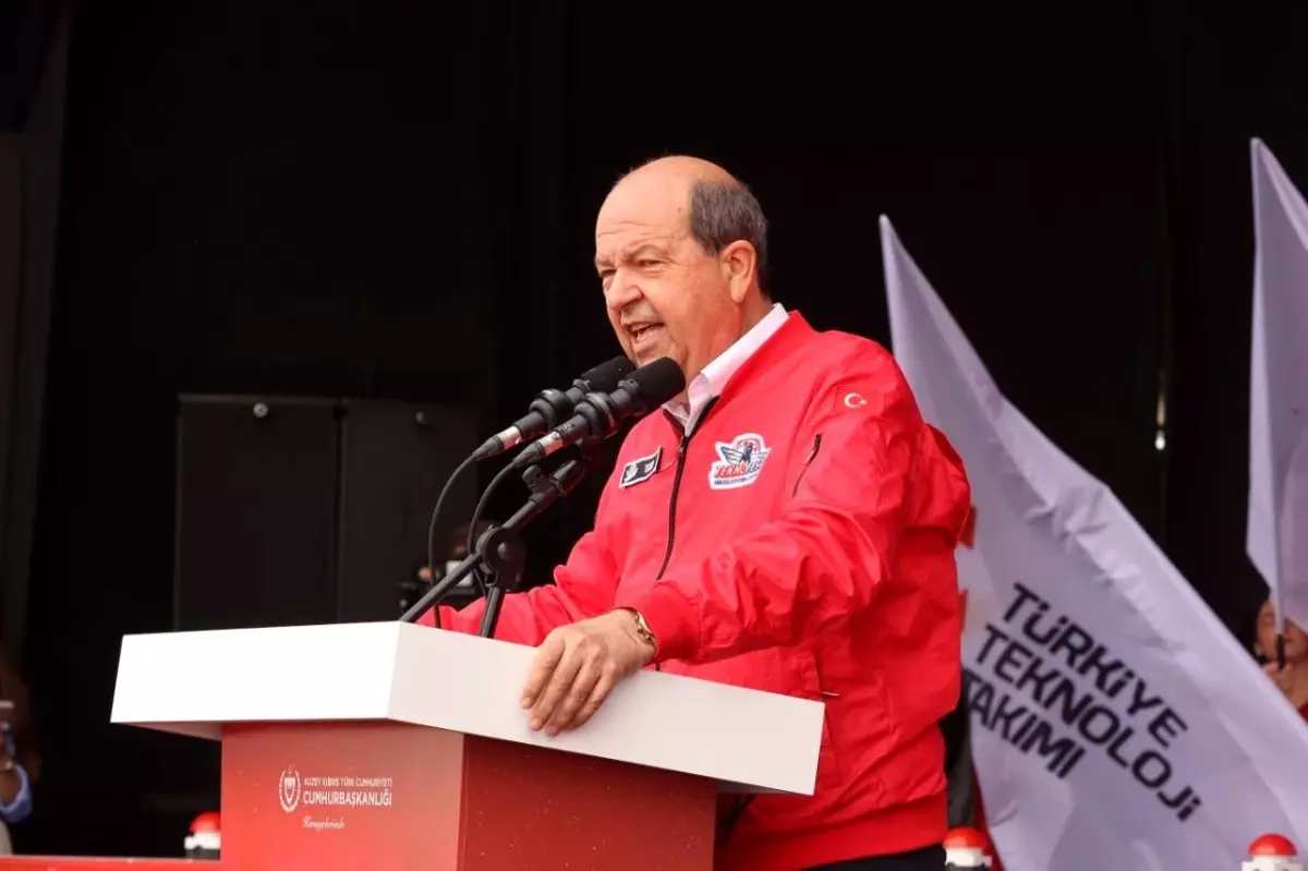 KKTC Cumhurbaşkanı Tatar: 'Türkiye'nin gücüyle, milli savunma sanayisinin başarılarıyla buradaki milli egemenliğimizi bir kez daha hep birlikte...