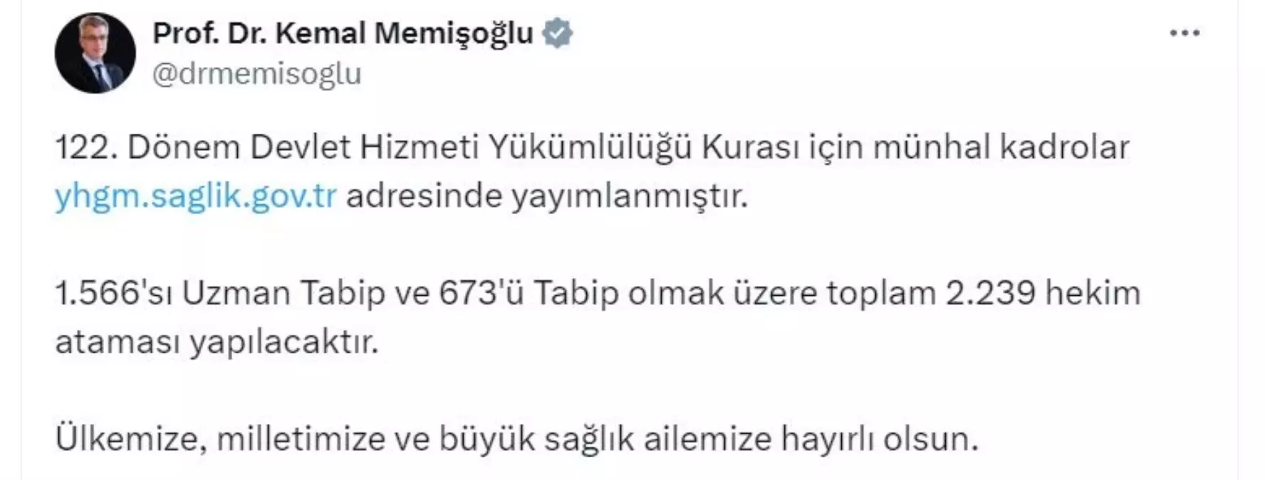 2 Bin 239 Hekim Ataması Gerçekleşiyor