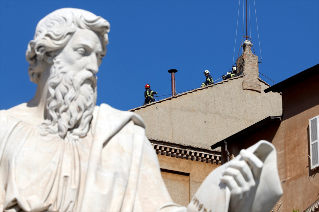 The world's eyes will be on the smoke coming out of this chimney! The Conclave process begins for the Pope election