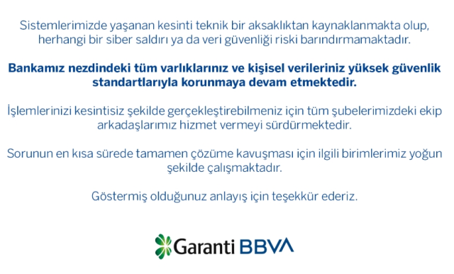 Garanti Bankası çöktü mü, Garanti Bankası hacklendi mi? Garanti Bankası çöktü mü, Garanti Bankası hacklendi mi?