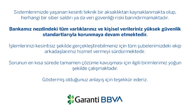 Garanti Bankası'na siber saldırı mı yapıldı? Garanti Bankası'na siber saldırı mı yapıldı?