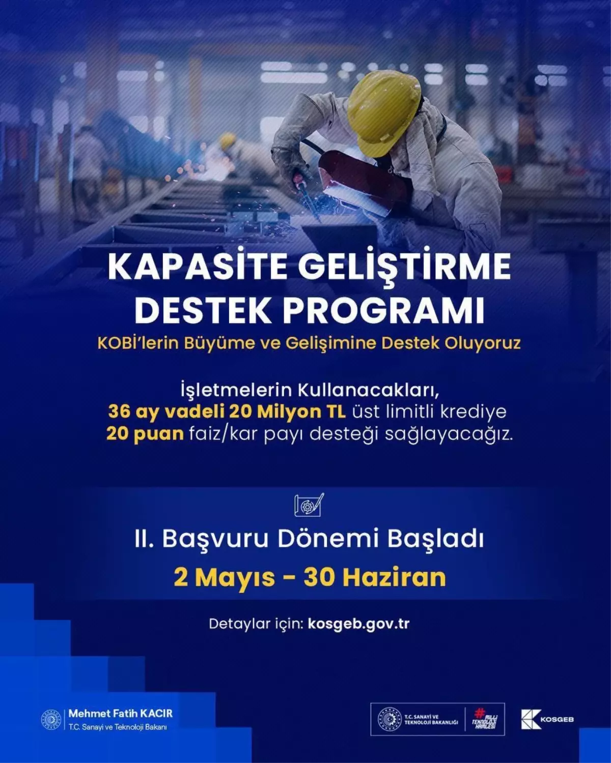 KOSGEB Kapasite Geliştirme Destek Programı'nın 2. Başvuru Dönemi Başladı