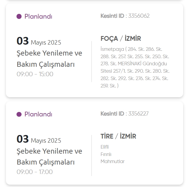 İzmir GEDİZ elektrik kesintisi! 3 Mayıs İzmir'de elektrik kesintisi ne zaman bitecek, elektrikler ne zaman gelecek?