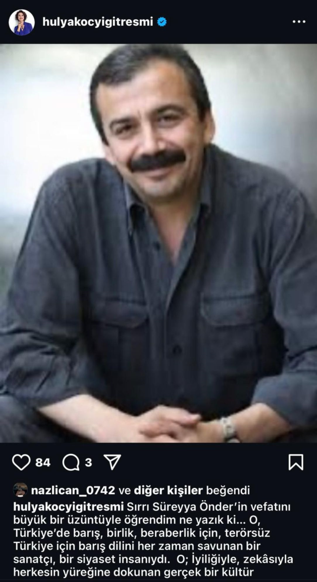 Condolence messages from celebrities after the death of Sırrı Süreyya Önder