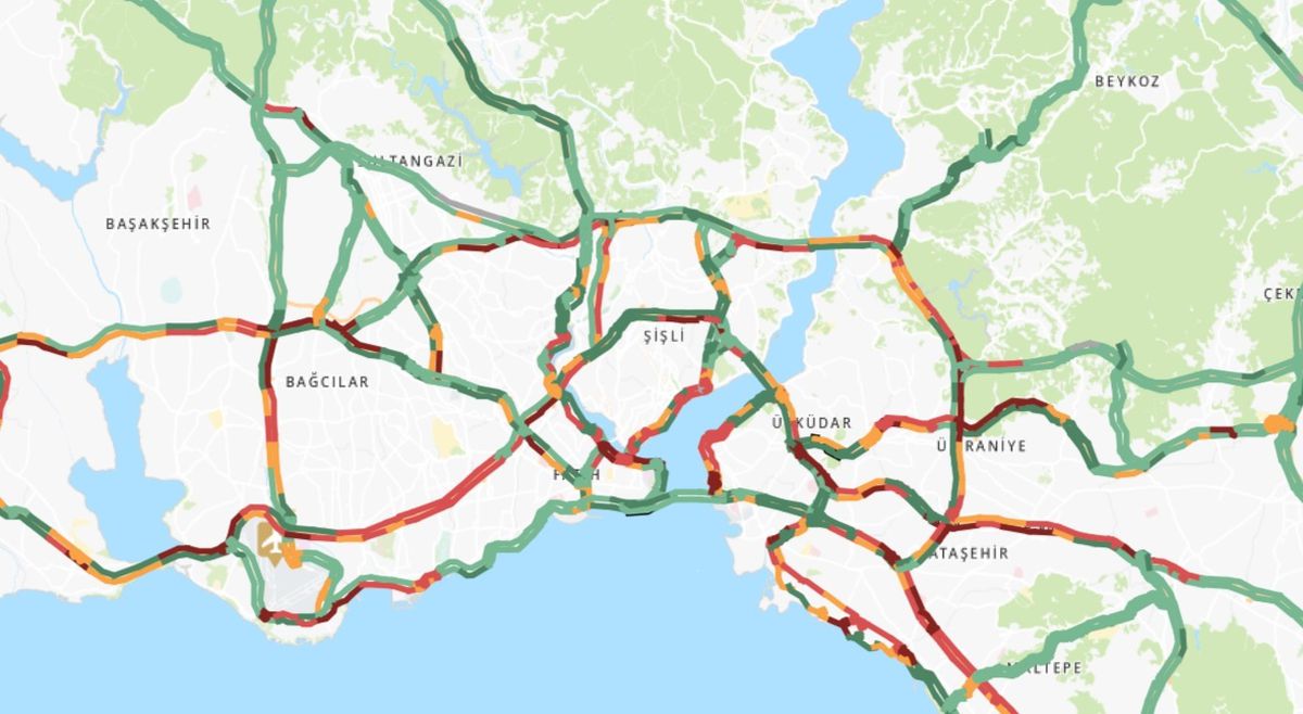 Trafik durumu haritası (CANLI) 3 Mayıs İstanbul'da trafik yoğunluğu yüzde kaç?