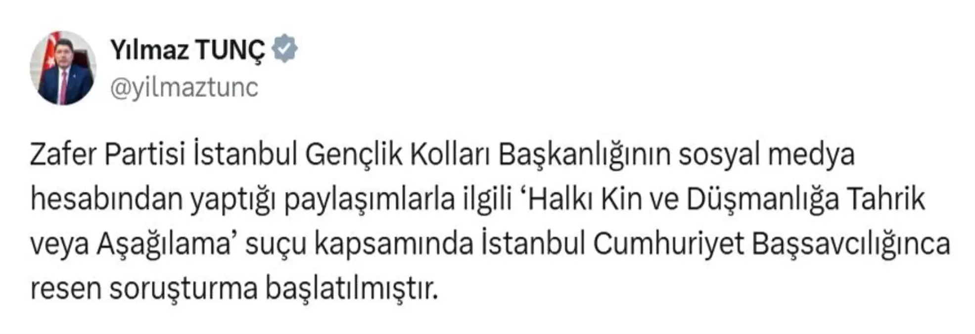 Zafer Partisi Gençlik Kollarına Soruşturma Başlatıldı