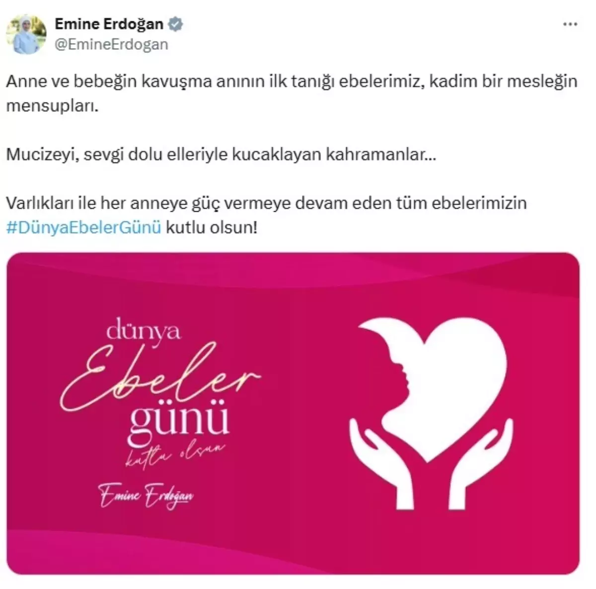 Emine Erdoğan Dünya Ebeler Günü'nü Kutladı
