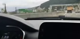 Kamyon limit tanımadı! 139'la giden otomobil bile yetişemedi