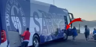 Şampiyon takımın otobüsü devrilmekten son anda kurtuldu