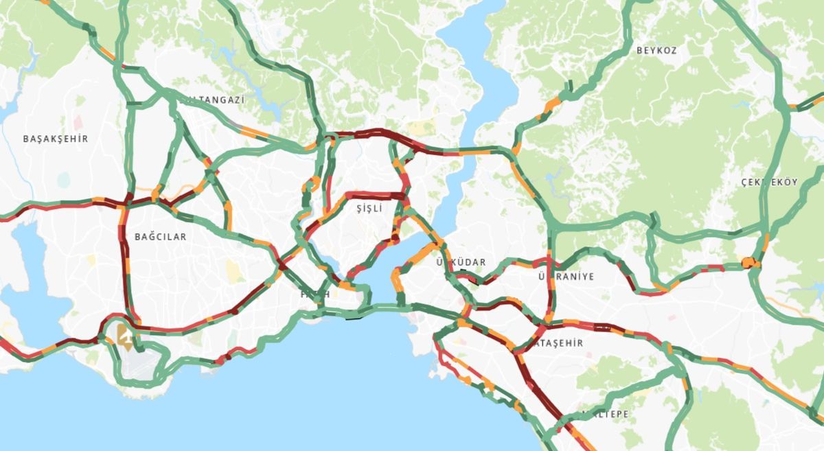 Trafik durumu haritası (CANLI) 5 Mayıs İstanbul'da trafik yoğunluğu yüzde kaç?