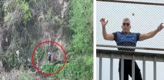 Dilenci önde zabıta amiri arkada adeta maraton koşusuna çıktılar