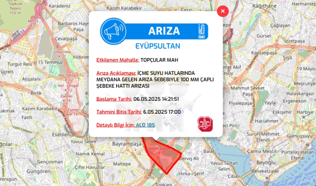 İstanbul EYÜPSULTAN su kesintisi! 6-7 Mayıs İSKİ Eyüpsultan su kesintisi ne zaman bitecek, sular ne zaman gelecek?