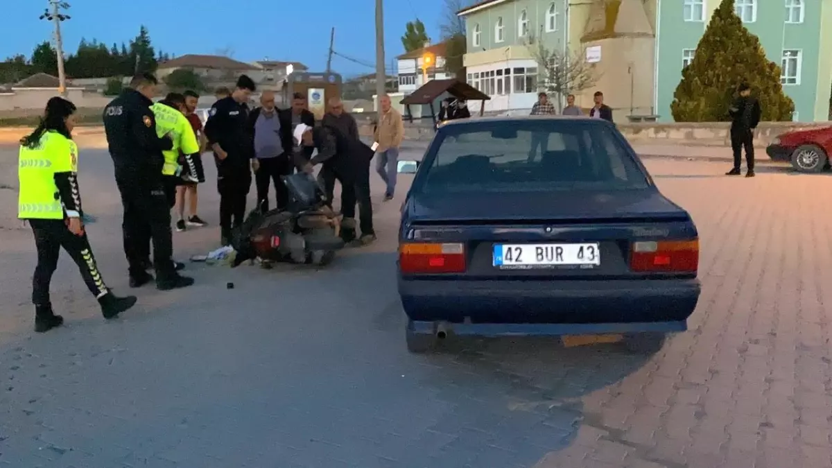 Konya'da Motosiklet ile Otomobil Çarpıştı: 1 Yaralı