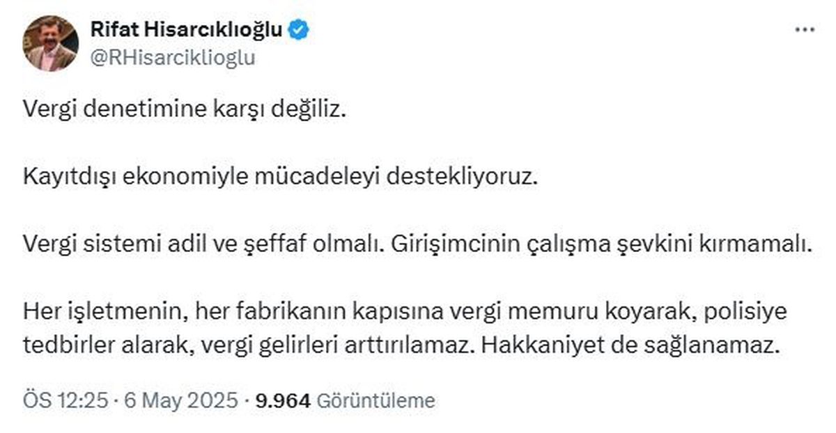 TOBB Başkanı Hisarcıklıoğlu'ndan Vergi Denetimi Açıklaması