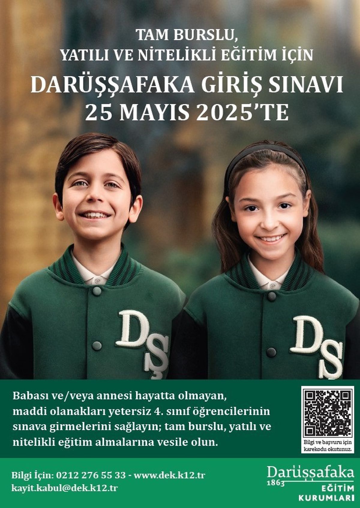 Darüşşafaka Eğitim Kurumları'nın 2025 Giriş Sınavı 25 Mayıs'ta