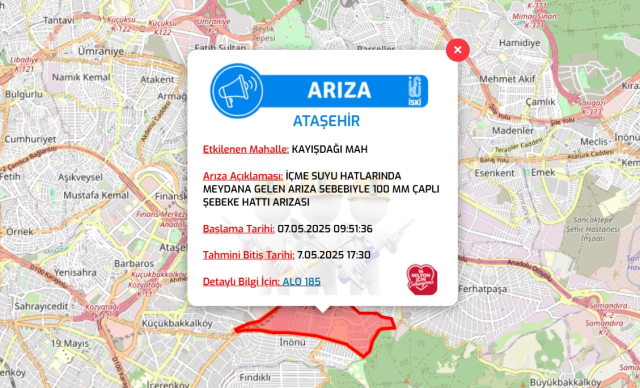 İstanbul ATAŞEHİR su kesintisi! 7-8 Mayıs İSKİ Ataşehir su kesintisi ne zaman bitecek, sular ne zaman gelecek?