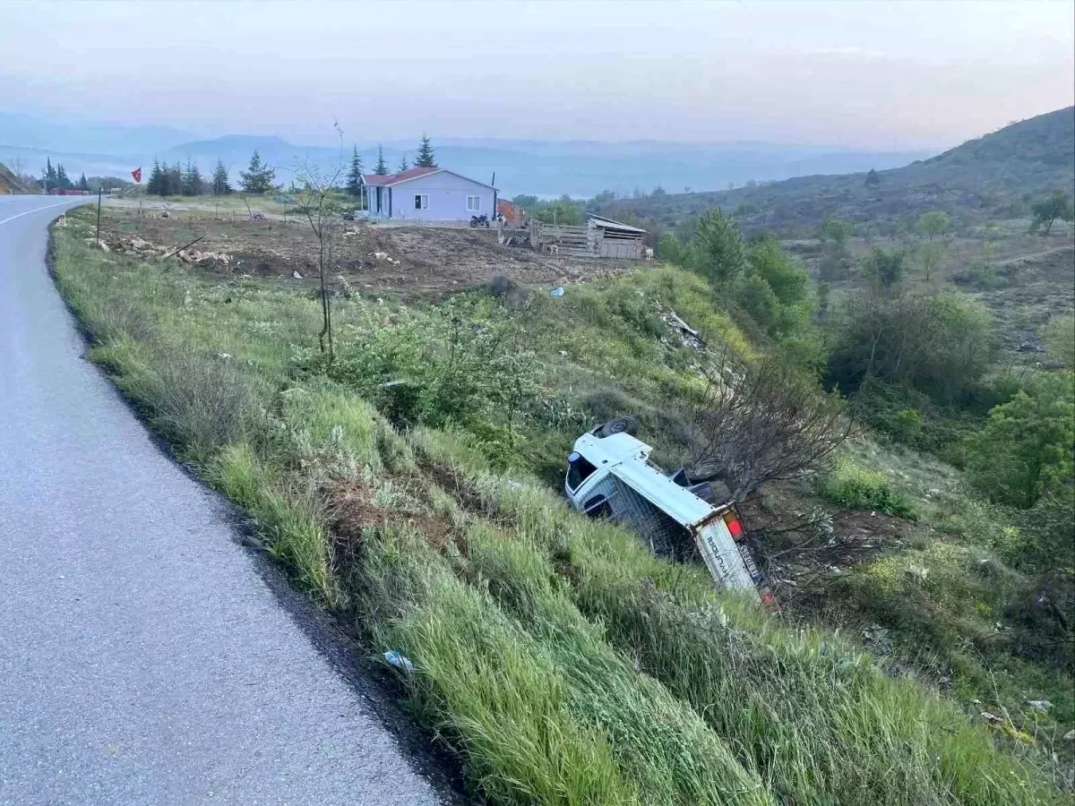 Bilecik'te Kamyonet Şarampole Yuvarlandı, Sürücü Yaralandı