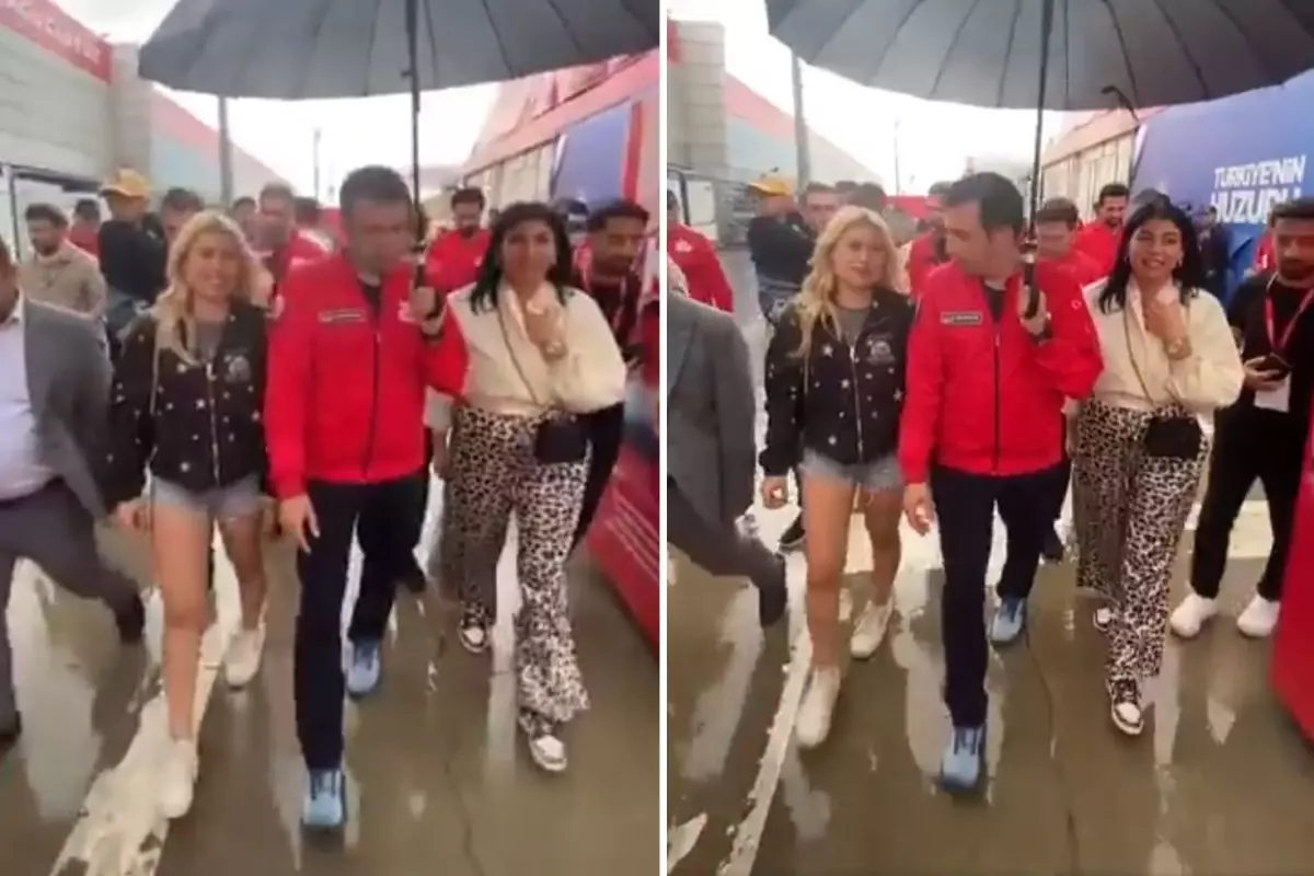Selçuk Bayraktar'ın hassasiyeti takdir topladı! Eli, yanındaki kadına değmesin diye...