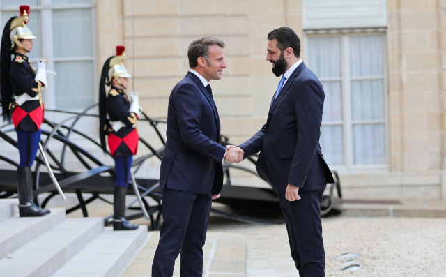 Syrian President El-Shara and Macron Met