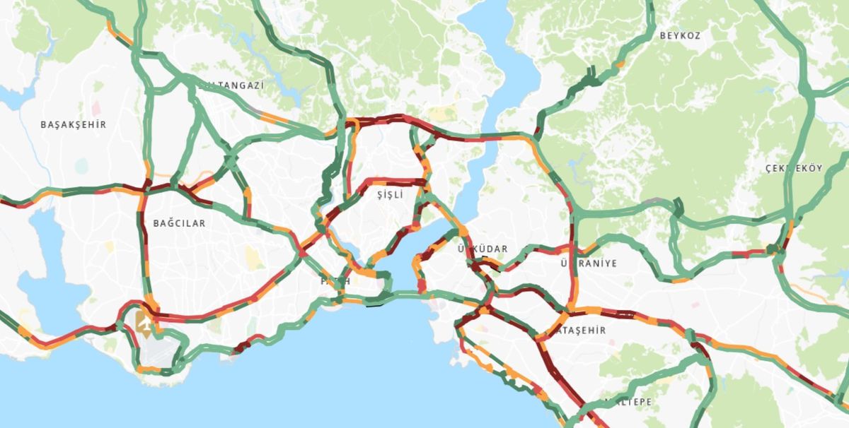 Trafik durumu haritası (CANLI) 7 Mayıs İstanbul'da trafik yoğunluğu yüzde kaç?