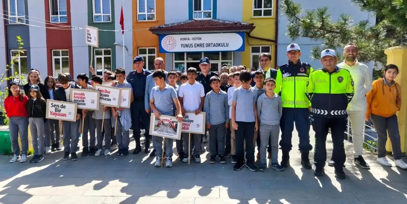 Konya'nın Hüyük İlçesinde Trafik Haftası Etkinlikleri Düzenlendi