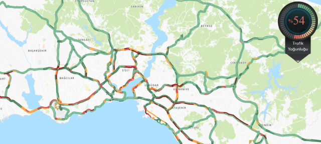 Trafik durumu haritası (CANLI) 8 Mayıs İstanbul'da trafik yoğunluğu yüzde kaç?