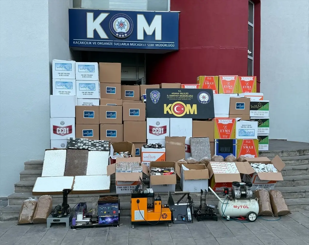 Adana'da 2.6 Milyon Kaçak Makaron Ele Geçirildi, 1 Tutuklama