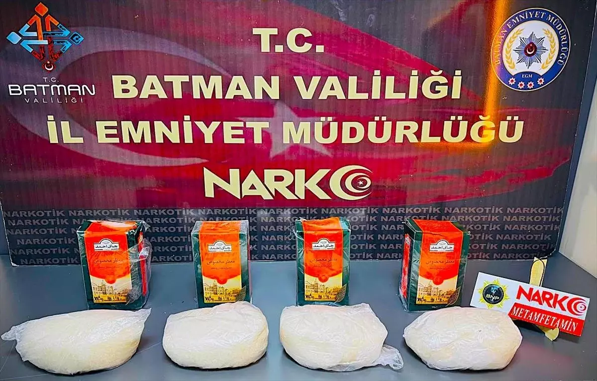Batman'da Uyuşturucu Operasyonu: 4 Kilo 250 Gram Metamfetamin Ele Geçirildi