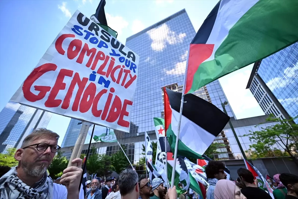 Brüksel'de Filistin İçin Büyük Felaket Protestosu