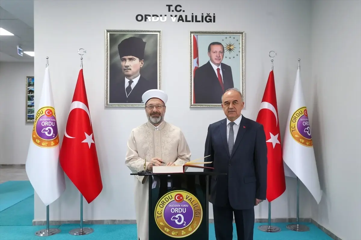 Diyanet İşleri Başkanı Ali Erbaş, Ordu Valisi Muammer Erol'u Ziyaret Etti