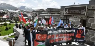 Erzurum'da hekim ve sağlıkçılar Gazze için yürüdü
