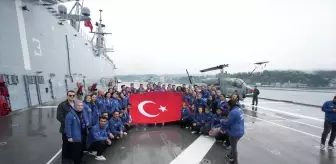 Gençlerin TCG Anadolu gemisiyle yolculuk mutluluğu