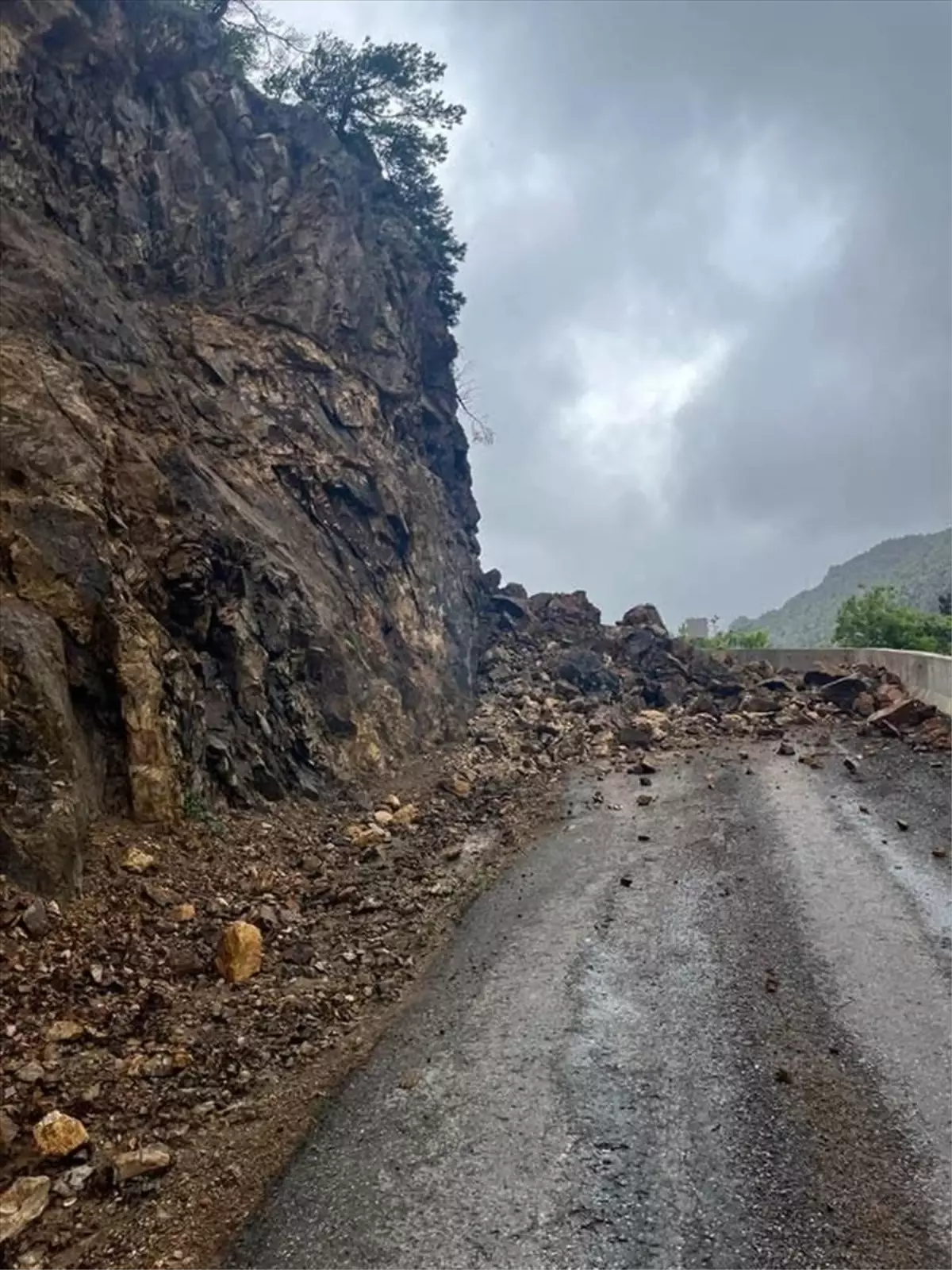 Gümüşhane'de Heyelan Yolu Kapadı