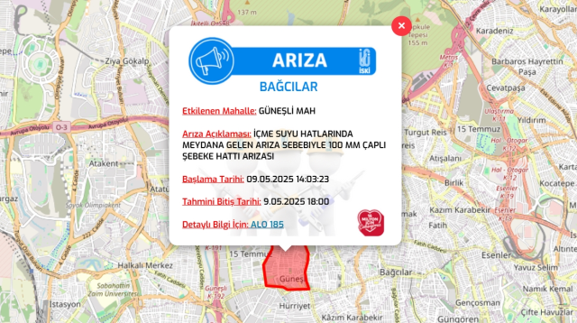 İstanbul BAĞCILAR su kesintisi! 9-10 Mayıs İSKİ Bağcılar su kesintisi ne zaman bitecek, sular ne zaman gelecek?