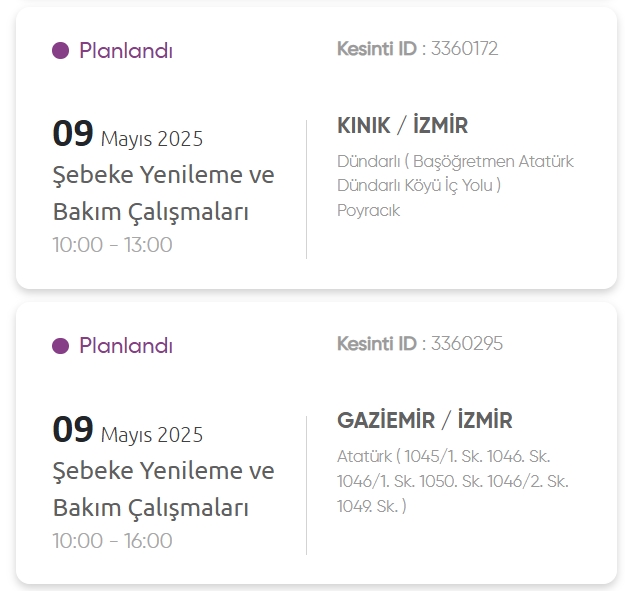 İzmir GEDİZ elektrik kesintisi! 9 Mayıs İzmir'de elektrik kesintisi ne zaman bitecek, elektrikler ne zaman gelecek?