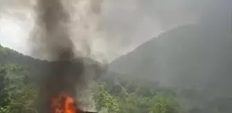 Sinop'ta Hafriyat Kamyonu Yandı