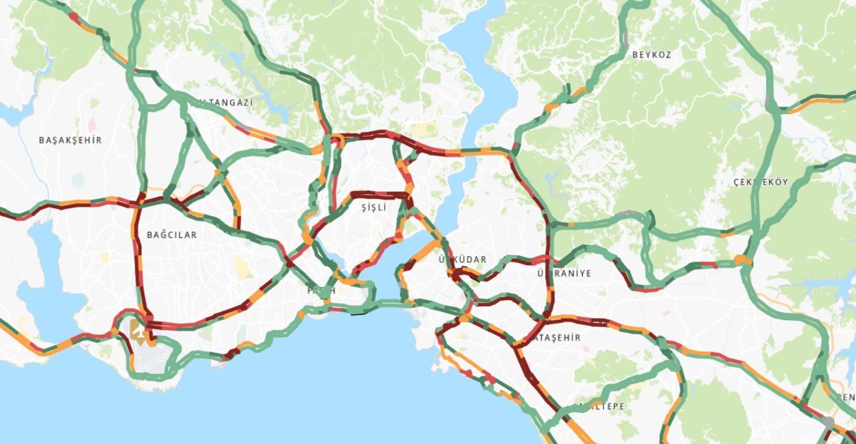 Trafik durumu haritası (CANLI) 9 Mayıs İstanbul'da trafik yoğunluğu yüzde kaç?