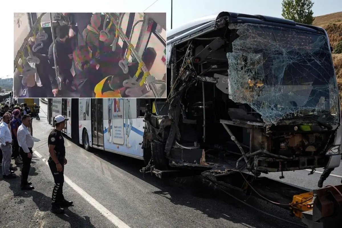 Beylikdüzü'ndeki metrobüs kazası araç içi kamerasında