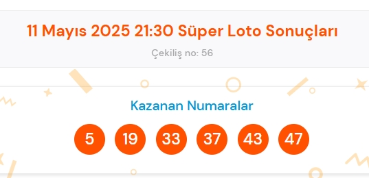 Süper Loto sonuçları açıklandı! 11 Mayıs Pazar Süper Loto kazanan numaralar neler? Süper Loto sonuçlarına ne zaman, nereden bakılır?