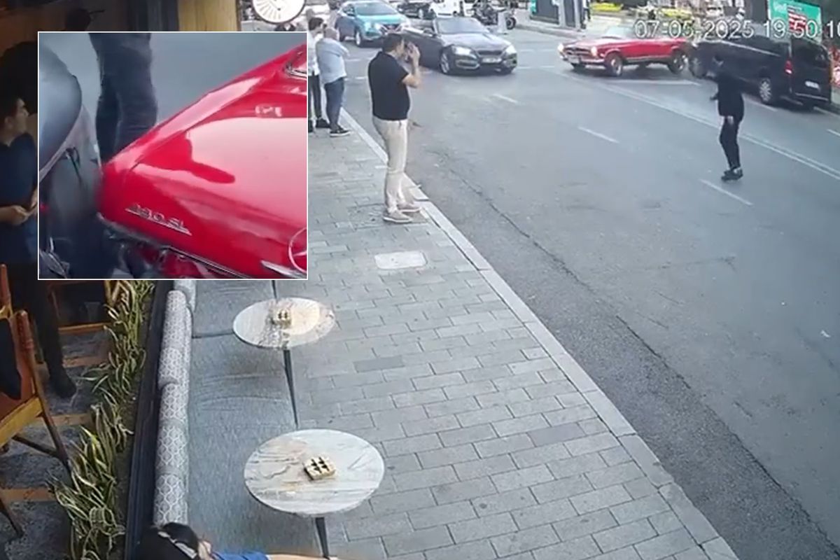 Vale klasik araçla kaza yaptı, sahibi sadece bakakaldı