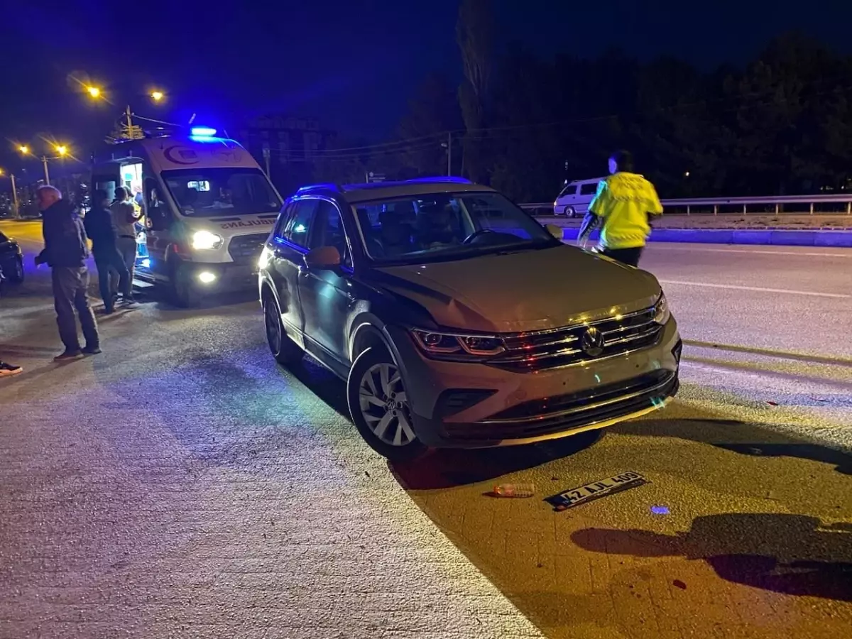 Konya'da İki Otomobilin Çarpıştığı Kazada 1 Kişi Yaralandı