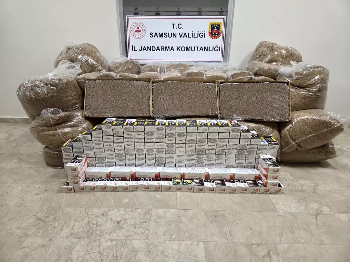 Samsun'da Kaçak Tütün ve Makaron Baskını: 1 Ton Tütün Ele Geçirildi
