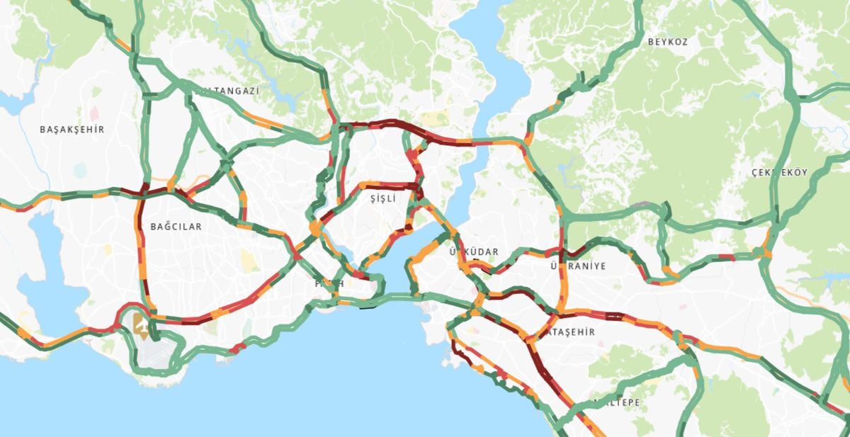 Trafik durumu haritası (CANLI) 12 Mayıs İstanbul'da trafik yoğunluğu yüzde kaç?