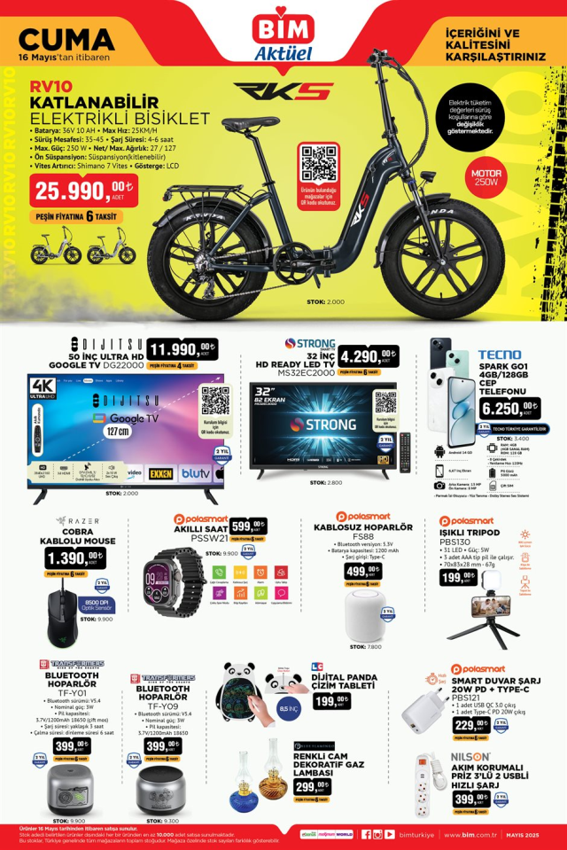 16 Mayıs BİM aktüel ürünler kataloğu! 16 Mayıs Cuma günü BİM'de hangi ürünler var?