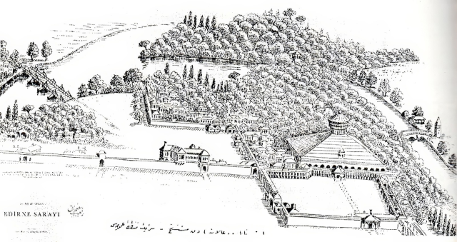 A print showing the state of Edirne Palace in the 17th century was found in Switzerland